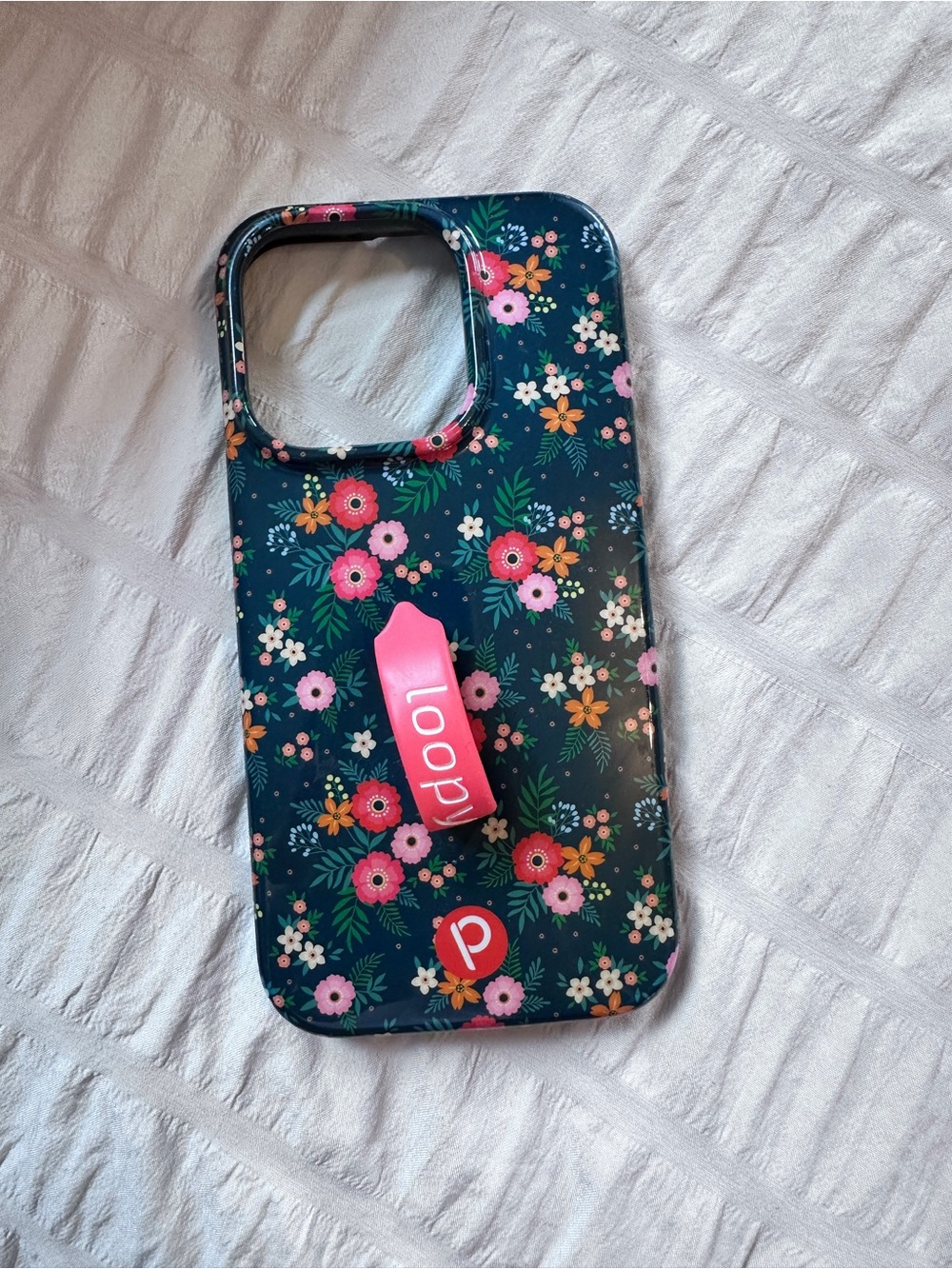Loopy case - iPhone 14 Pro-  Floral Navy Phone Case